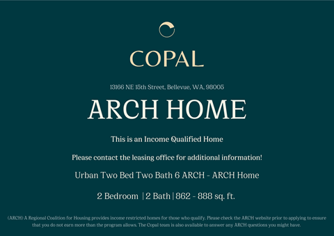 A poster advertising an ARCH Home in Bellevue, WA.